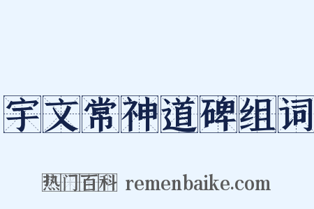 宇文常神道碑组词是什么意思的图片